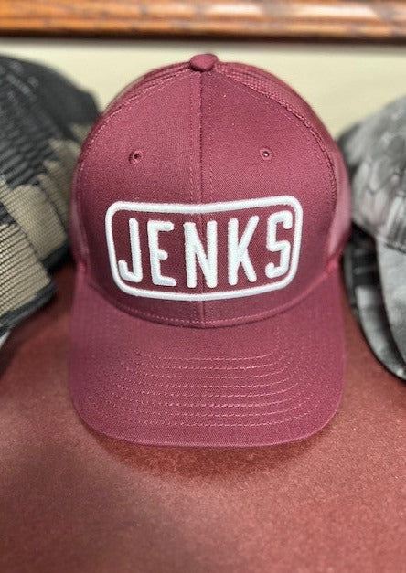 Jenks Maroon Trucker Cap