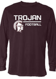 Jenks Football Trojan Badger Long-Sleeve Performance T-Shirt (2 Colors) (Youth to Adult)