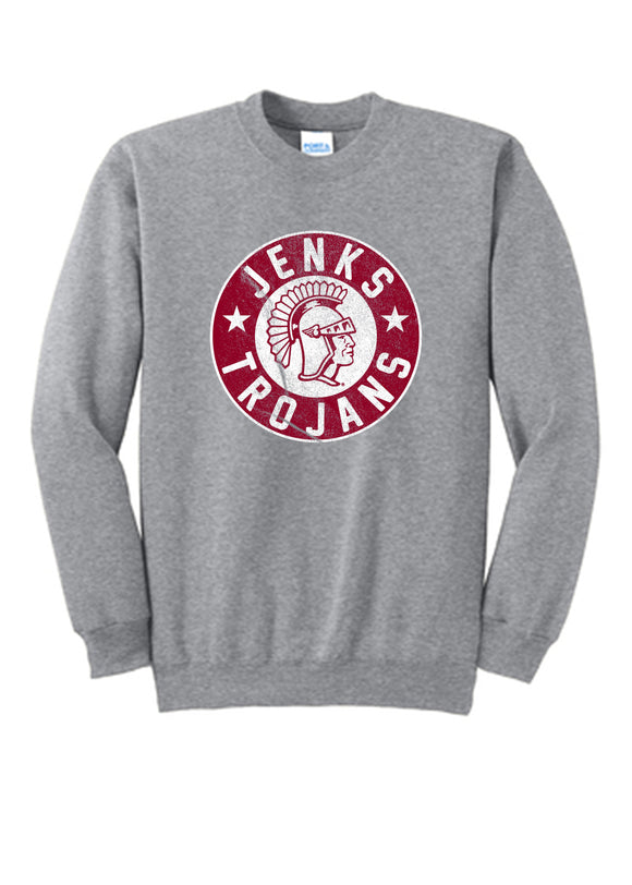 JHS Jenks Trojans Circle Crew Sweatshirt (Youth to Adult)