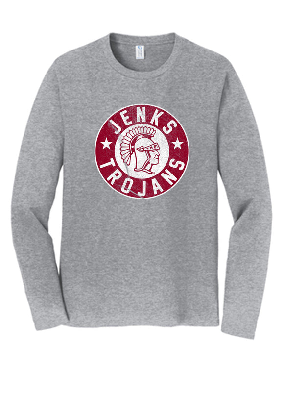 JHS Jenks Trojans Circle Long Sleeve T-Shirt