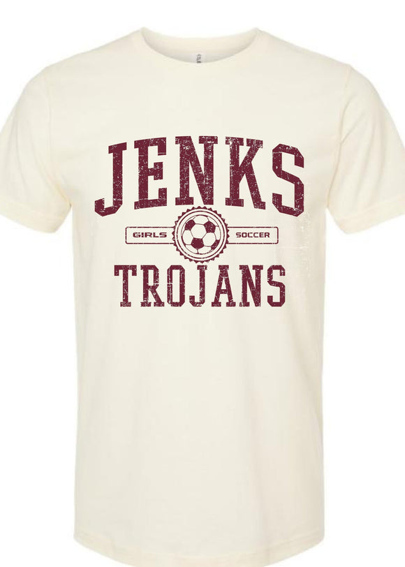 Lady Trojan Soccer Collegiate Ivory T-Shirt