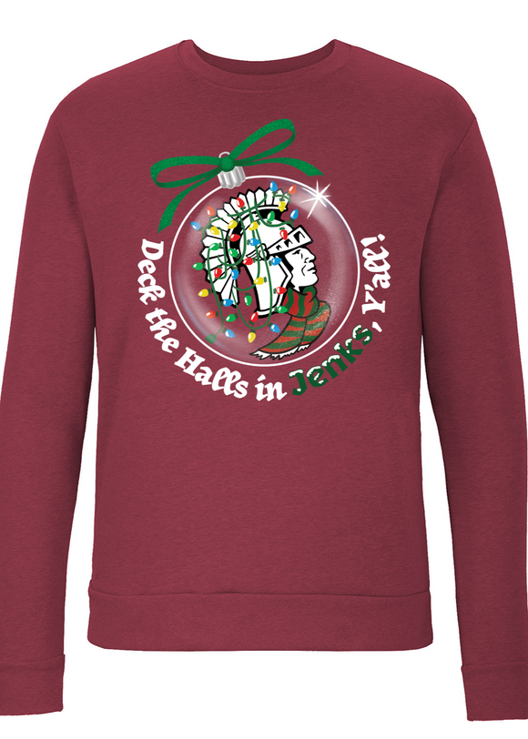 Jenks Swim Festive Ornament Crew Sweatshirt (2 Colors)