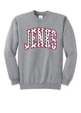 Jenks Heart Filled Crew Sweatshirt (2 Colors)(Youth-Adult)