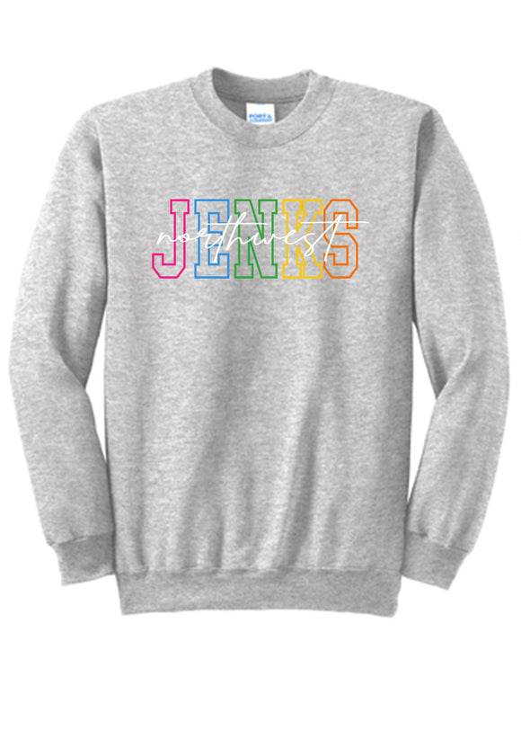 JNW Mult-Color Letter Crew Sweatshirt (Youth to Adult)