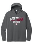 Lady Trojan Wrestling Slant Hooded L/S Performance T-Shirt (3 Colors)