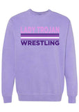 Lady Trojan Wrestling Stripe Crew Sweatshirt (2 Colors)