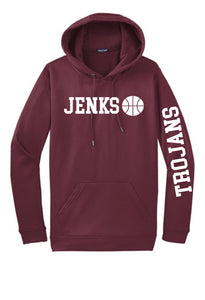 Jenks Basketball Trojans Maroon Performance Hoodie