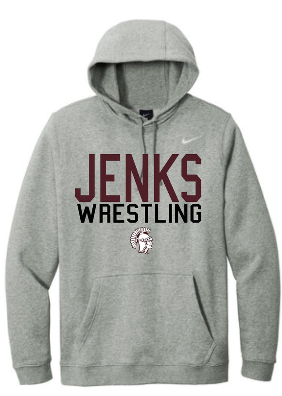 Jenks Wrestling Trojan Head Nike Fleece Hoodie