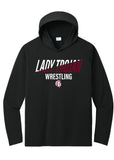 Lady Trojan Wrestling Slant Hooded L/S Performance T-Shirt (3 Colors)
