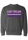 Lady Trojan Wrestling Stripe Crew Sweatshirt (2 Colors)