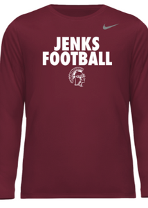 Jenks Football Nike Legend Long Sleeve Performance T-Shirt (Youth and Adult)