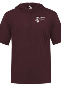 Jenks Football Trojan Hooded Short-Sleeve T-Shirt (2 Colors)