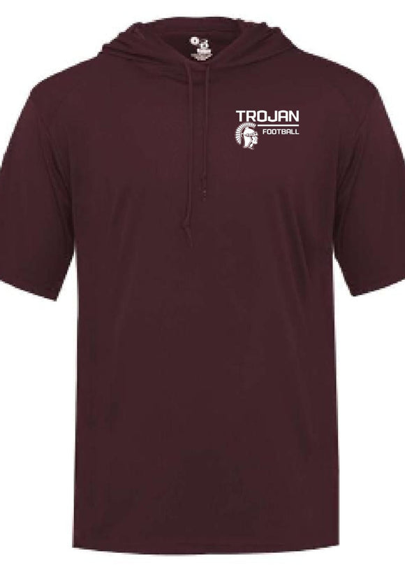 Jenks Football Trojan Hooded Short-Sleeve T-Shirt (2 Colors)