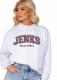 Jenks Volleyball Applique Mock-Neck Sweatshirt (2 Colors)