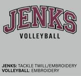 Jenks Volleyball Applique Mock-Neck Sweatshirt (2 Colors)