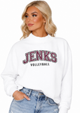 Jenks Volleyball Applique Mock-Neck Sweatshirt (2 Colors)