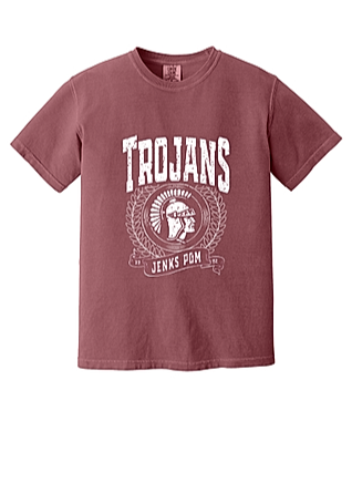 Jenks Pom Trojans Collegiate T-Shirt (Comfort Colors) (2 Colors)