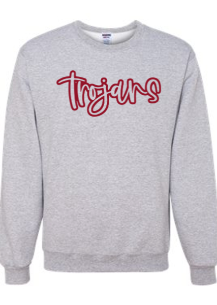 Jenks Pom Trojans Script Crew Sweatshirt (2 Colors)