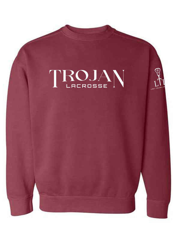 Lady Trojan Lacrosse Southern Crew Sweatshirt Comfort Colors (3 Colors) 2025