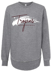 Jenks Football Painted Script Women's Crew Sweatshirt