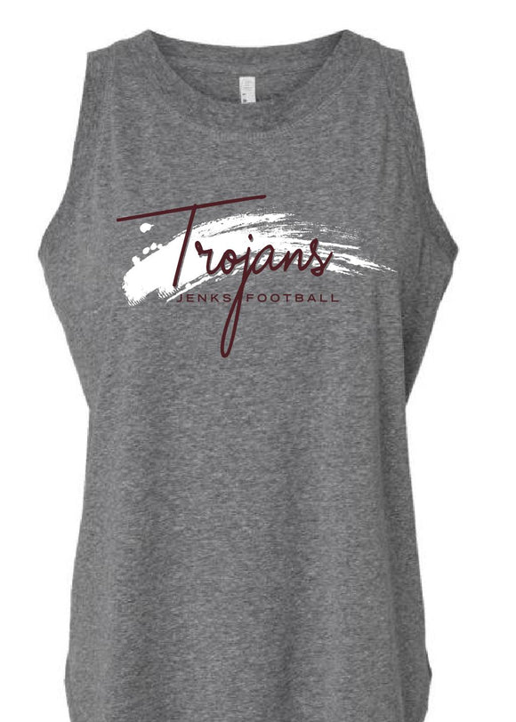 Jenks Football Painted Script Women's Tank