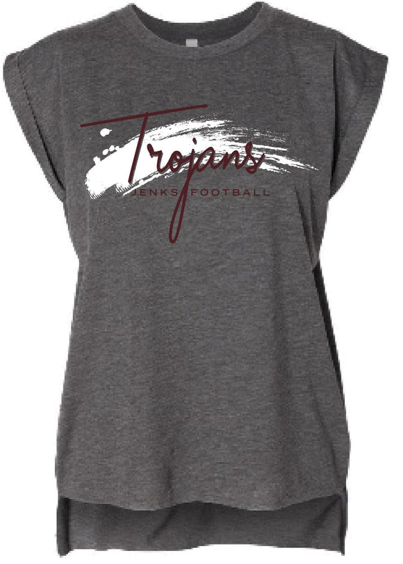 Jenks Football Painted Script Women's Muscle T-Shirt