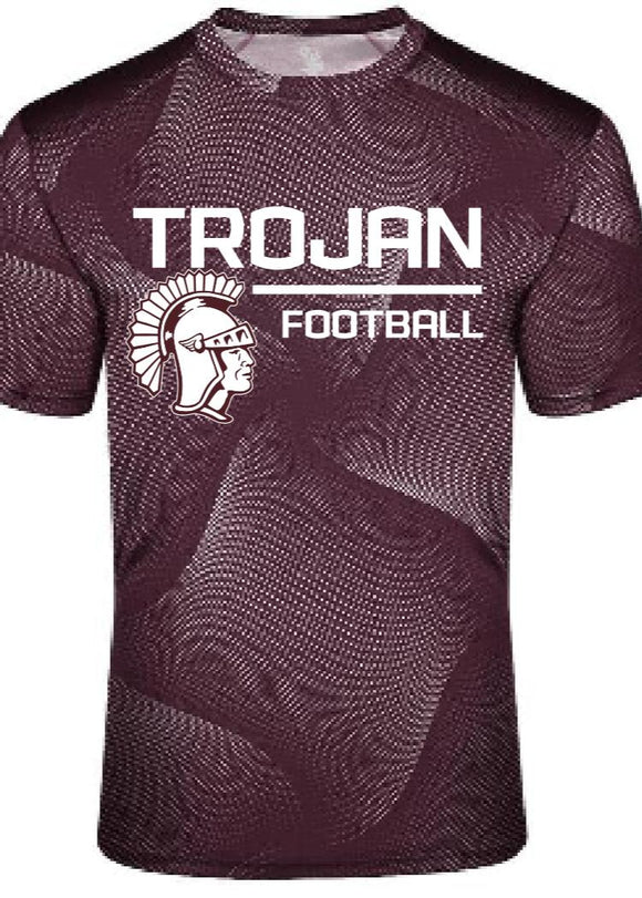 Jenks Football Trojan Warp Performance T-Shirt (Youth to Adult)