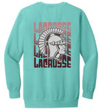 Lady Trojan Lacrosse Waves Crew Sweatshirt (Comfort Colors) (6 Colors)