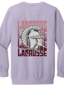 Lady Trojan Lacrosse Waves Crew Sweatshirt (Comfort Colors) (6 Colors)