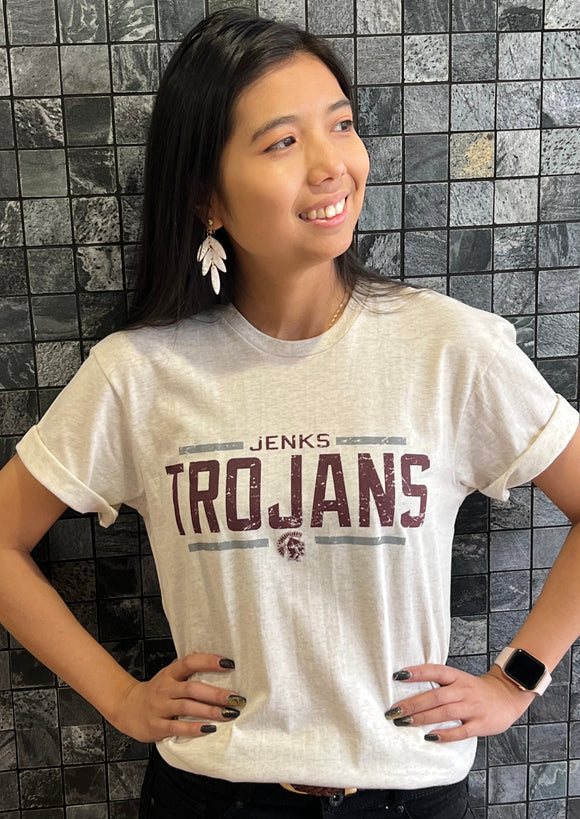 Vintage Cream Jenks Trojans T-Shirt